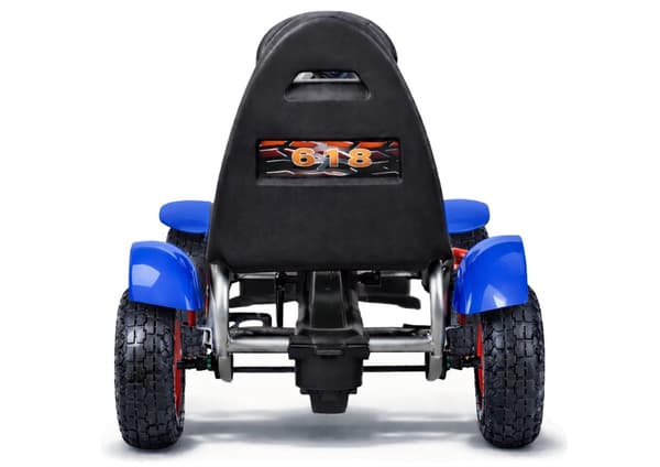 Pedalgokart til børn blå med oppustelige dæk og håndbremse 50 kg