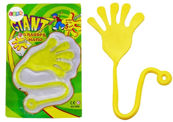 Klistret hånd-legetøj elastisk slime gul 23 cm, fra 3 år