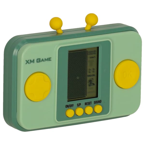 Handhållen retro spelkonsol grön med inbyggda spel, 2x AAA (ingår ej) Grön