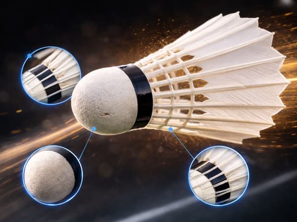 Badmintonbolde med fjer 3-pak, hvide, 8x6 cm