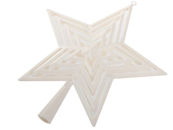 Julgransstjärna i plast vit 23 x 21 cm