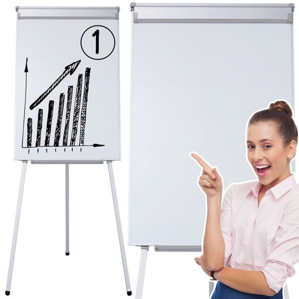 Magnetisk flipchart på stativ 70x100 cm whiteboard, tiltbart 15°