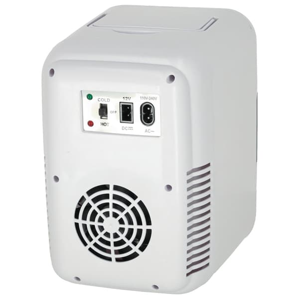 Mini el-kylskåp 4L kyl/värme 12V/110-220V för bil & hem vit