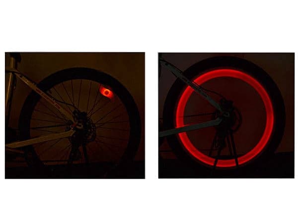 LED-pinnasuoja pyörään punainen silikoni 13x4 cm 3 tilaa, paristo mukana