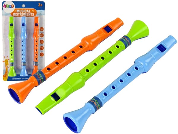 Barnflöjter i plast 3-pack 19 cm, giftfri, från 3 år