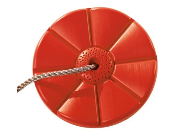 Barn gunga blomma med rep, plast röd, Ø27 cm, justerbart 110–190 cm