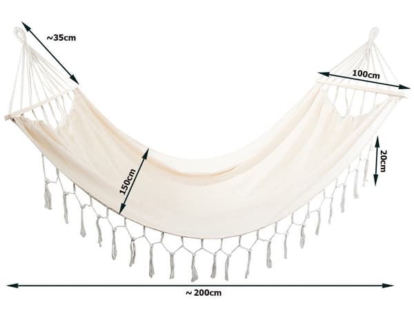 Tuplariippumatto puutangoilla 200x150 cm sis. 2 ripustusnarua