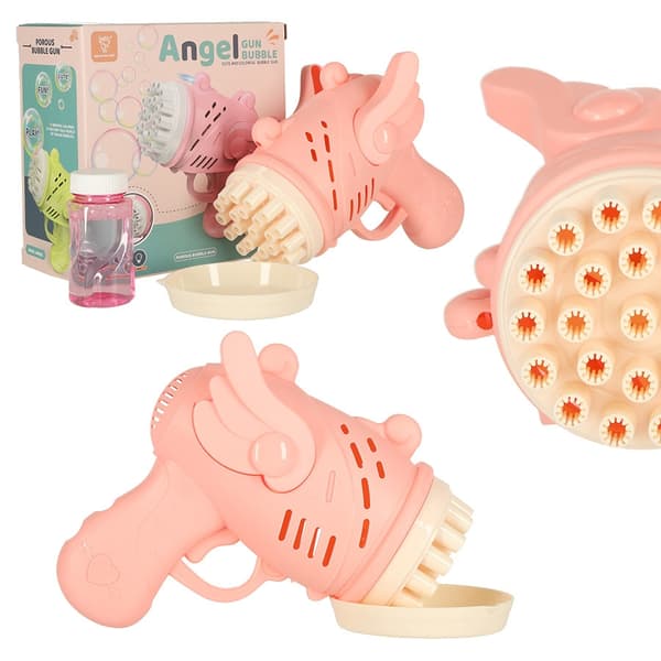 Såpbubbelpistol med vingar rosa, automatisk, 3+ (3xAA ej inkl.) rosa