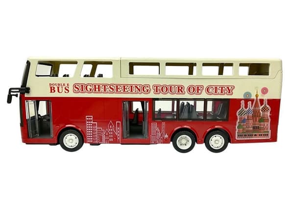 Fjernstyret dobbeltdækkerbus 1:18 med lys/lyd 2,4 GHz 34 cm