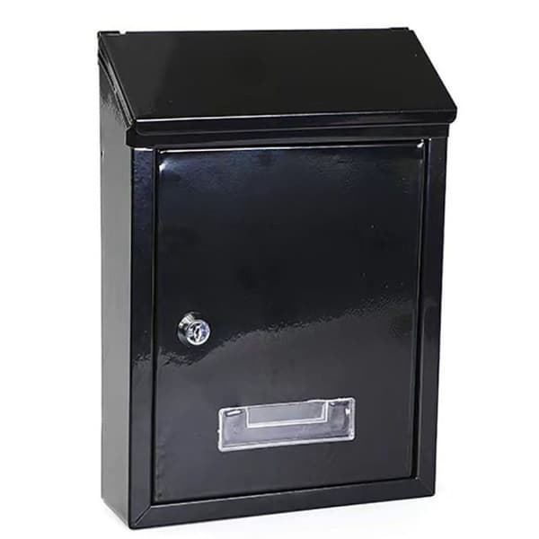 Postkasse vægmontering låsbar sort 26,5x18,5x6,5 cm 2 nøgler