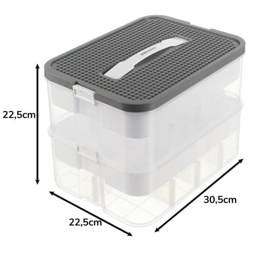 Urkasse i kunstlæder 12 rum 2 niveauer sort 25x20x10 cm