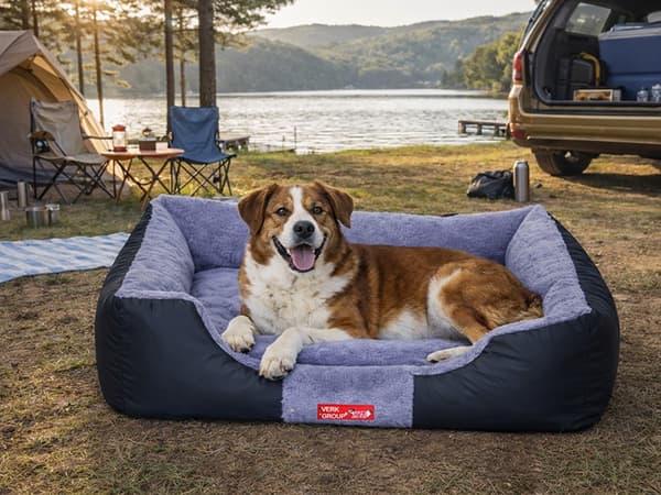 Hundbädd hundsoffa rektangulär 90x70 cm velour/nylon avtagbart