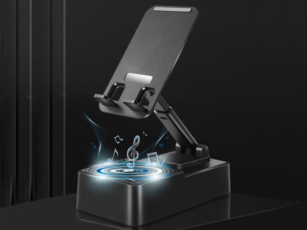 Puhelinteline Bluetooth-kaiuttimella 5 W 360° säädettävä musta