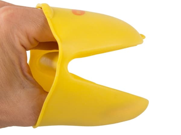 Ovnhandske i silikone i kyllingeform 11x8,5 cm gul