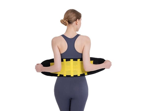 Træningsbælte neopren taljebælte str. M 95x22 cm gul