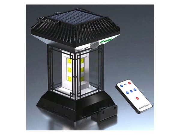 Solcellelampe 1200 lm med bevægelses-/skumringssensor 60 LED USB-C