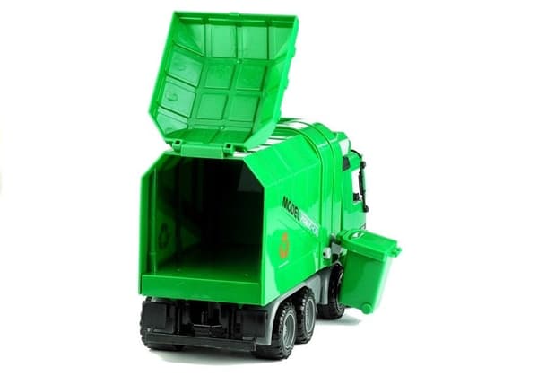 Legetøjs-affaldscontainer 36,5 cm med tipfunktion og gummihjul, 3+ år
