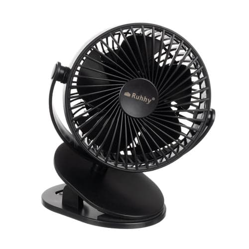 Trådløs klemmeventilator USB-C 360° justerbar 3 tilstande 1200 mAh sort