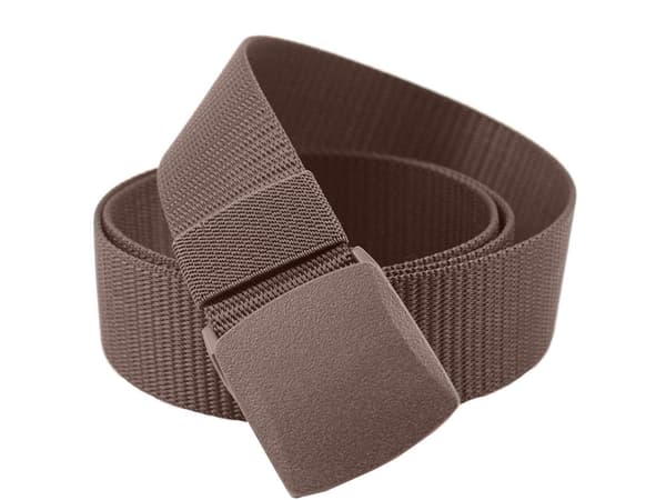 Taktisk bælte polyester med plastikspænde, brun 120x3,7 cm