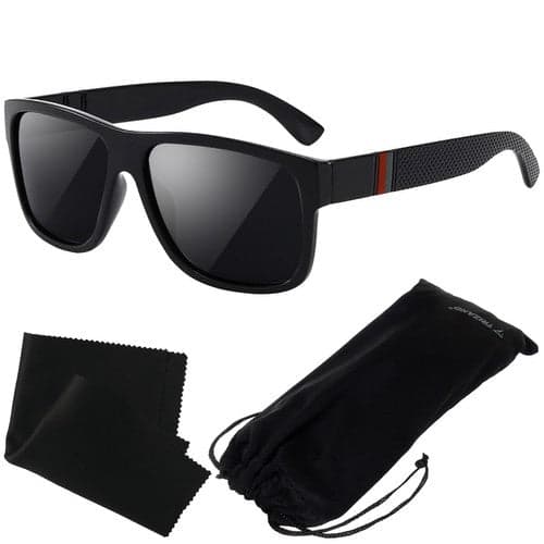 Polariserede solbriller UV400 unisex polykarbonat sort/rød/grøn