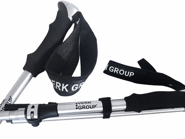 Sammenklappelige trekkingstænger aluminium anti-shock 2-pak sølv