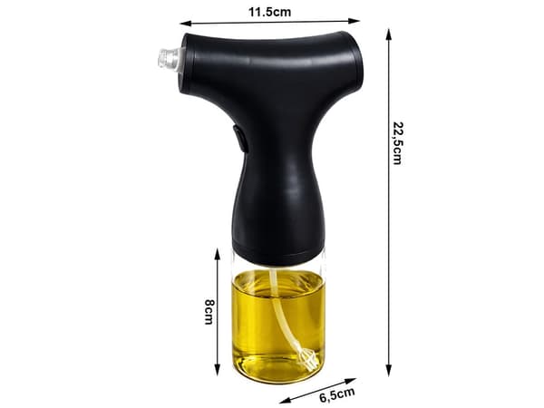 Sähköinen lasinen öljysuihke 200 ml musta USB-C