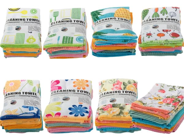 Mikrokuituliinat 6-pack 30x30 cm sekaväriset