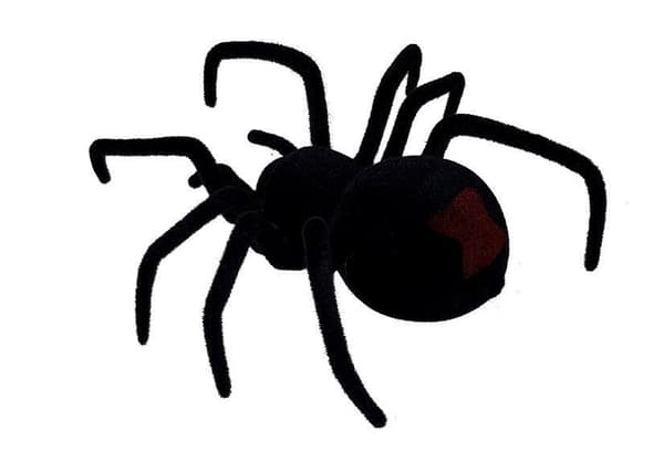 Fjärrstyrd spindel Black Widow 30 cm med lysande ögon 27 MHz