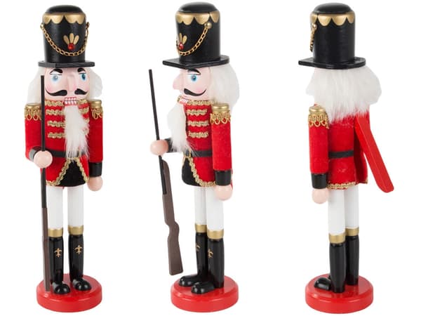 Julenøddeknækker soldat i træ håndmalet 35x9 cm