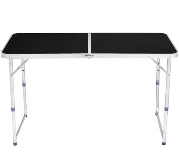 Sammenklappeligt campingbord 120x60 cm, højdejusterbart, rejsetaske