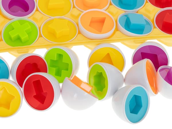 Formsorterare ägg 12 delar Montessori leksak 18 mån+ multifärg
