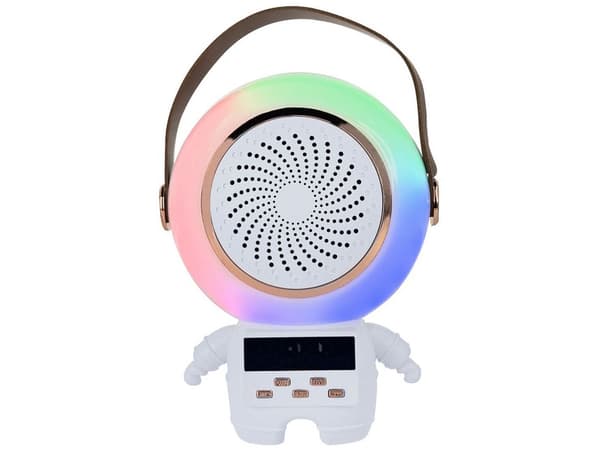Karaokeanlæg Bluetooth-højttaler med LED og 2 trådløse mikrofoner