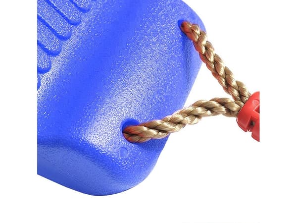 Barn gunga i plast blå 44x17x7,5 cm, linor 110–190 cm