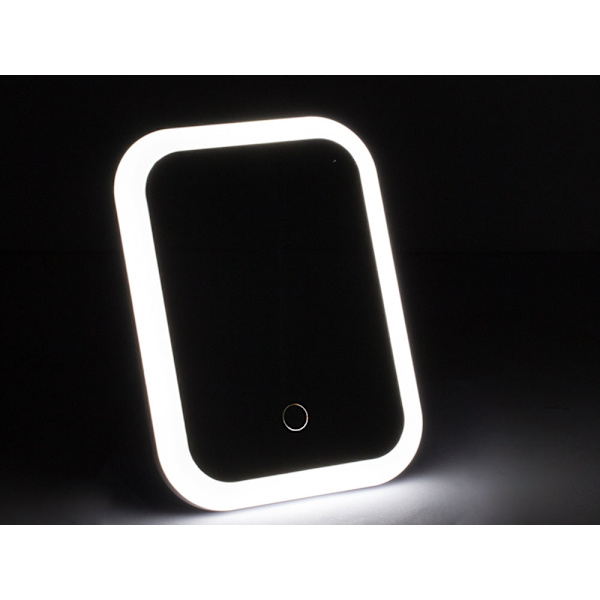 LED-sminkspegel 15x20 cm med touch och vikbart stativ USB/batteri