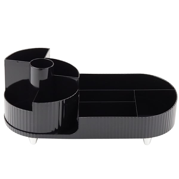 Roterende organizer med rum 360° sort plast til makeup og kontor