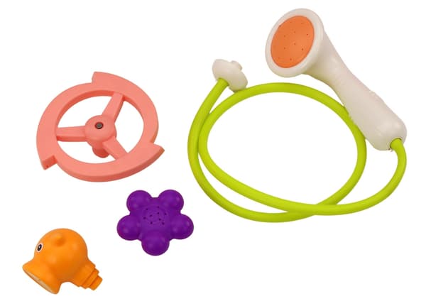 Badleksak val med vattenfontän och sprutfunktion, orange 15 cm