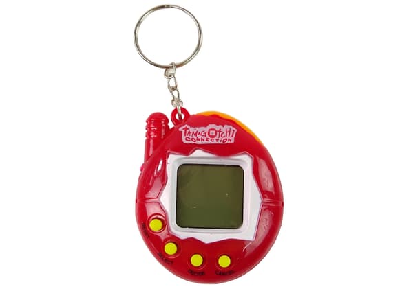 Tamagotchi elektroniskt husdjur med nyckelring, äggform 5x6 cm