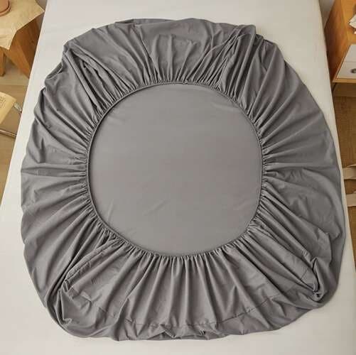 Jersey stræklagen bomuld 180x200 cm grå til madras op til 20 cm