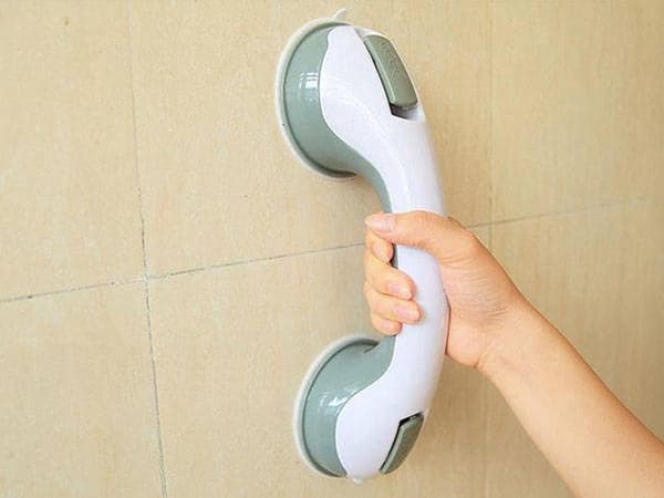 Støttehåndtag med sugekopper 30 cm grå til badeværelse/toilet