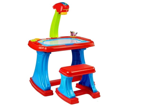 Ritbord med projektor och stol, magneter bokstäver/siffror, 3+ år