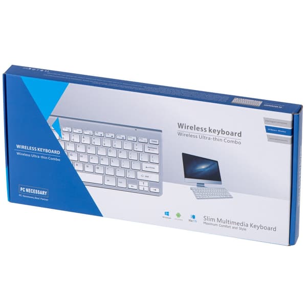 Trådlöst tangentbord 2.4GHz USB silver för Smart TV/PC/Mac/Android