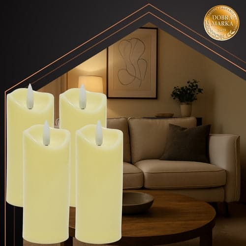 LED-ljusinsats 4-pack 12,5 cm fladdrande varmvit beige IP20