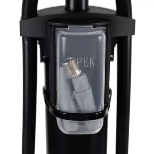 Golvpump med manometer 16 bar, universal för bil/cykelventil, 3 munstycken