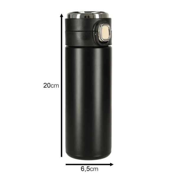 Termosmuki 350 ml pillillä ja LED-lämpötilanäytöllä, musta