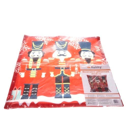 Kuddfodral jul Nötknäppare 45x45 cm polyester med dragkedja