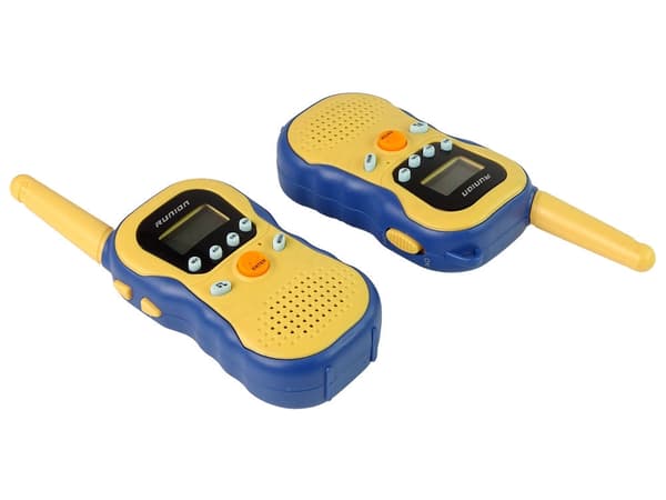 Walkie talkies för barn 2-pack gul 16 kanaler 3 km räckvidd