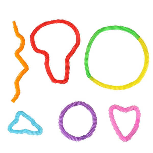 Sensoriska pop tubes sträckbara rör i plast 8-pack 13–41 cm