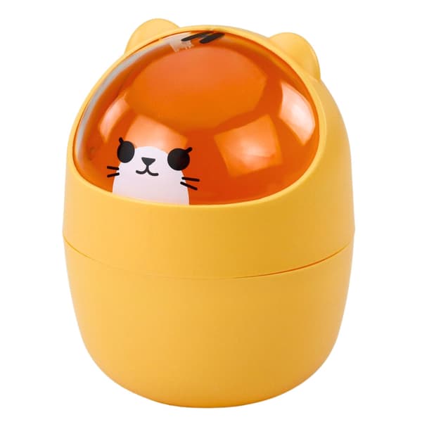 Mini skrivbordskorg 1 L orange med vikbart lock teddybjörn 16 cm