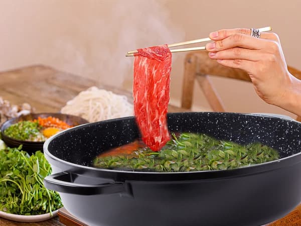 Gryde 12,6 L med glaslåg aromatisør støbt aluminium non-stick