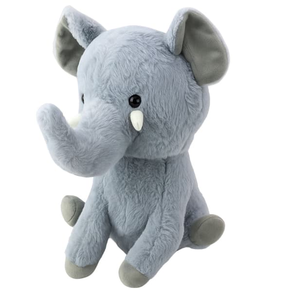 Mjuk elefant gosedjur grå 36 cm